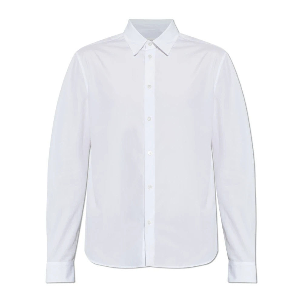 Versace Mannelijk Wit Overhemden Heren, L, Katoen, Cotton Poplin Shirt