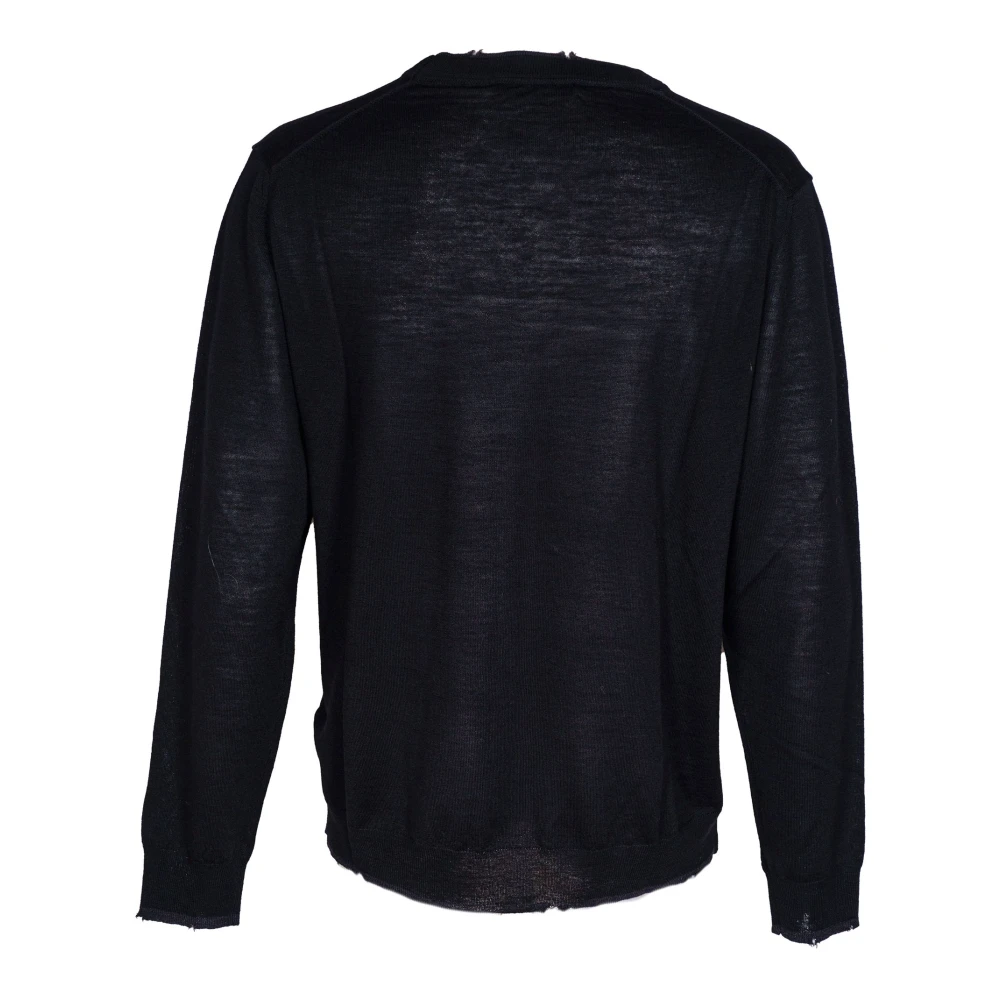 Mauro Grifoni Heren wollen vest met tweekleurige knopen Black Heren