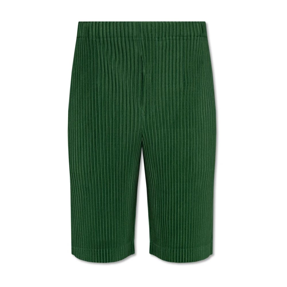 Issey Miyake Geplooide shorts Green Heren