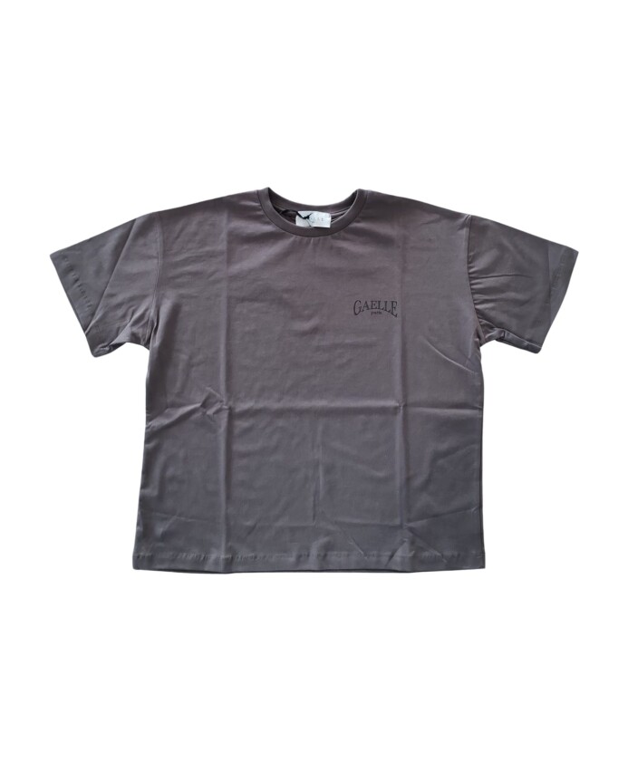 gray-logo-half-sleeve-cotton-top