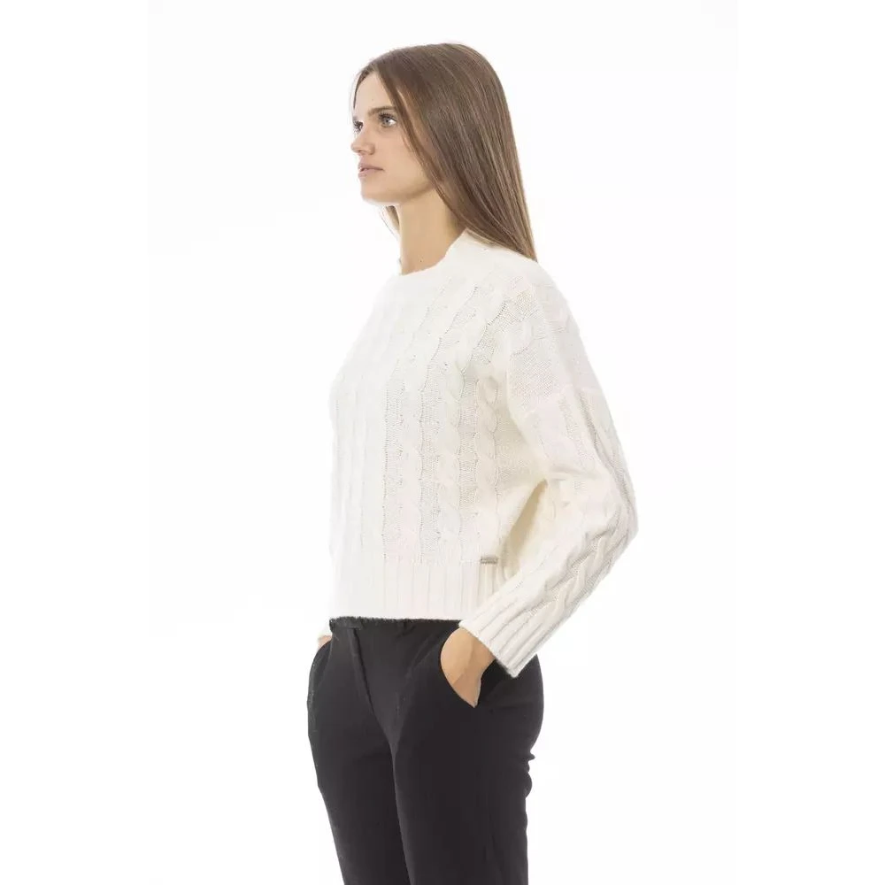 Baldinini Gezellig Gebreide Trui met Monogramdetail Beige Dames