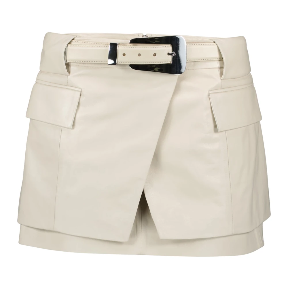 Iro Beige Leather Skirt Yori - Female - Leather Skirts - M - Skirts