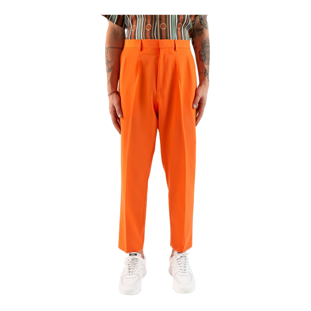 Corsinelabedoli Orange Straight Trousers, Male, Xs, Elegant Suit Trousers Pantalone