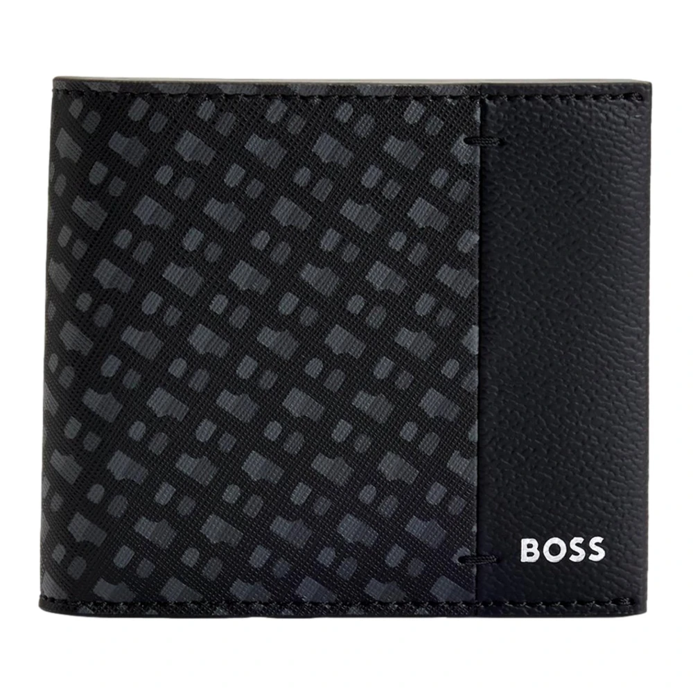 Hugo Boss Portemonnee met Monogram Paneel en Logodetails Black Heren