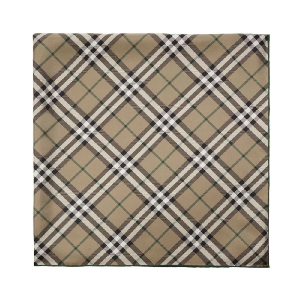 Burberry Zijden Twill Check Sjaal Beige Dames