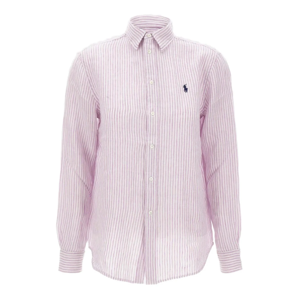 Polo Ralph Lauren Kvinno Lila Blusar & Skjortor Dam, S, Linne, Linen Shirt