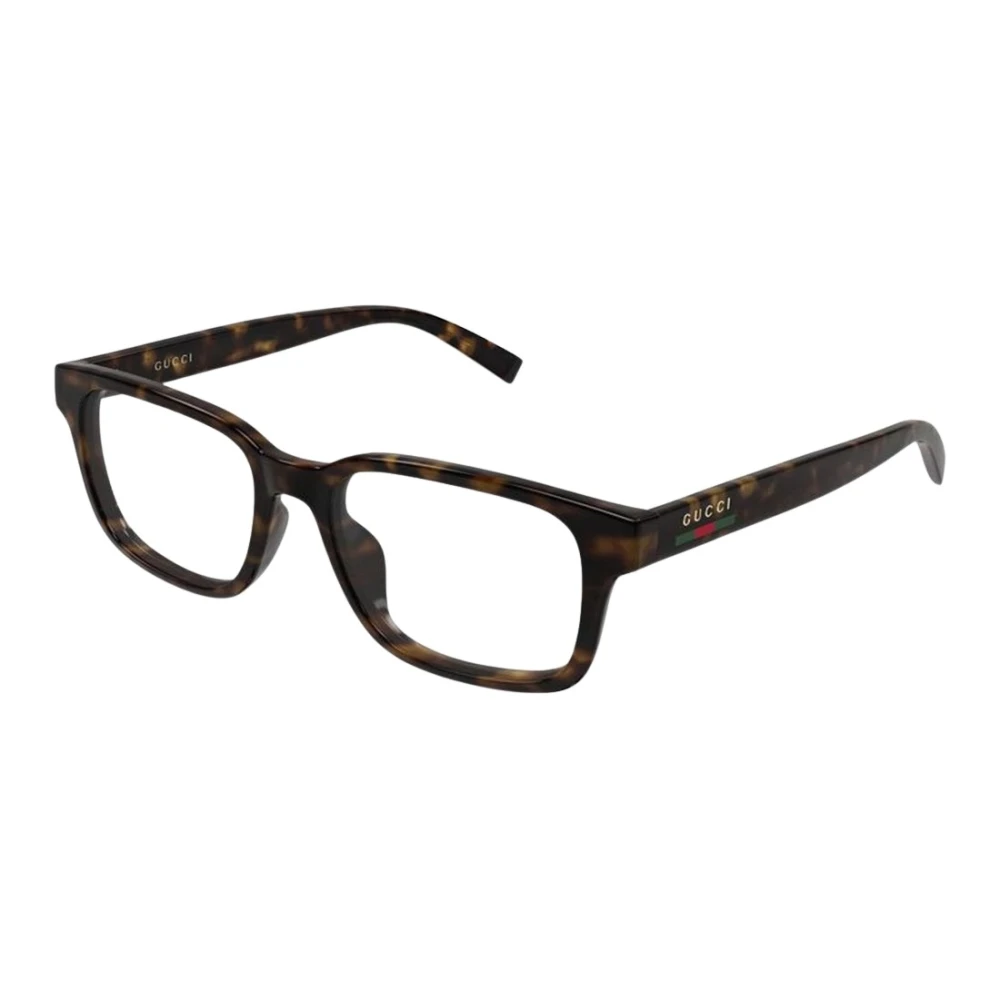 Gucci Men's Brown Glasses, 54 Mm, Rectangular Optical Frame