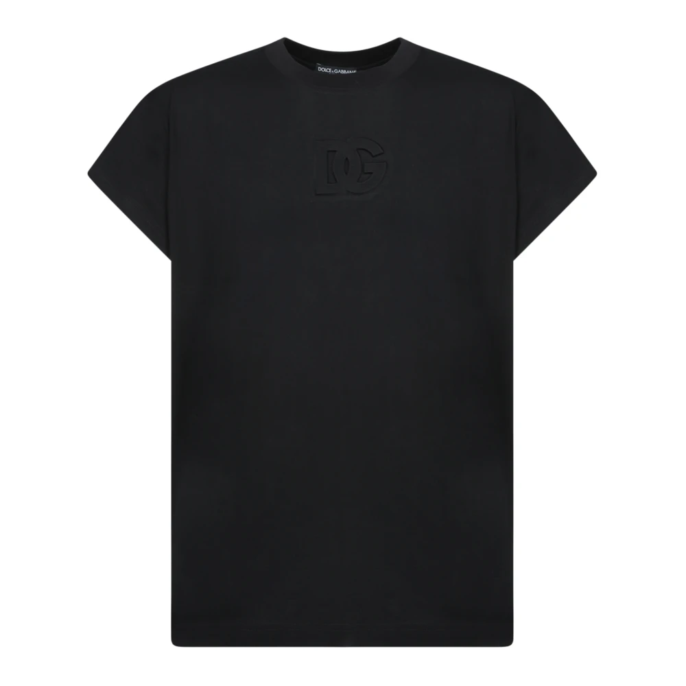 Dolce & Gabbana Men's Black T-Shirts,, Embossed Logo T-Shirt Extra Small