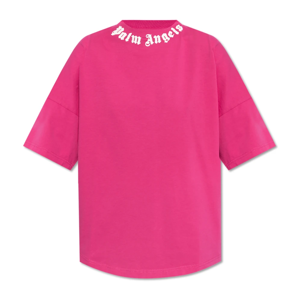Palm Angels T-shirt met logo Pink Dames