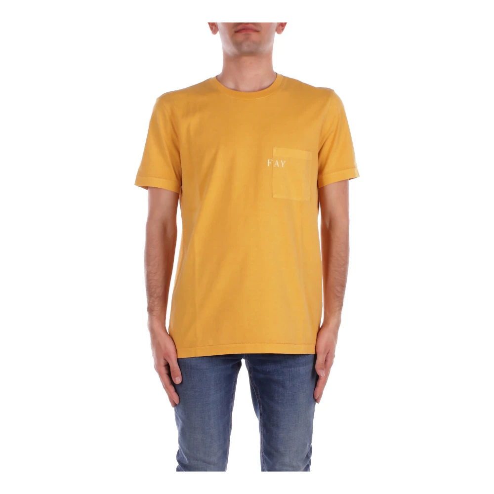Fay - Tops > T-Shirts - Yellow - Fay - Modalova