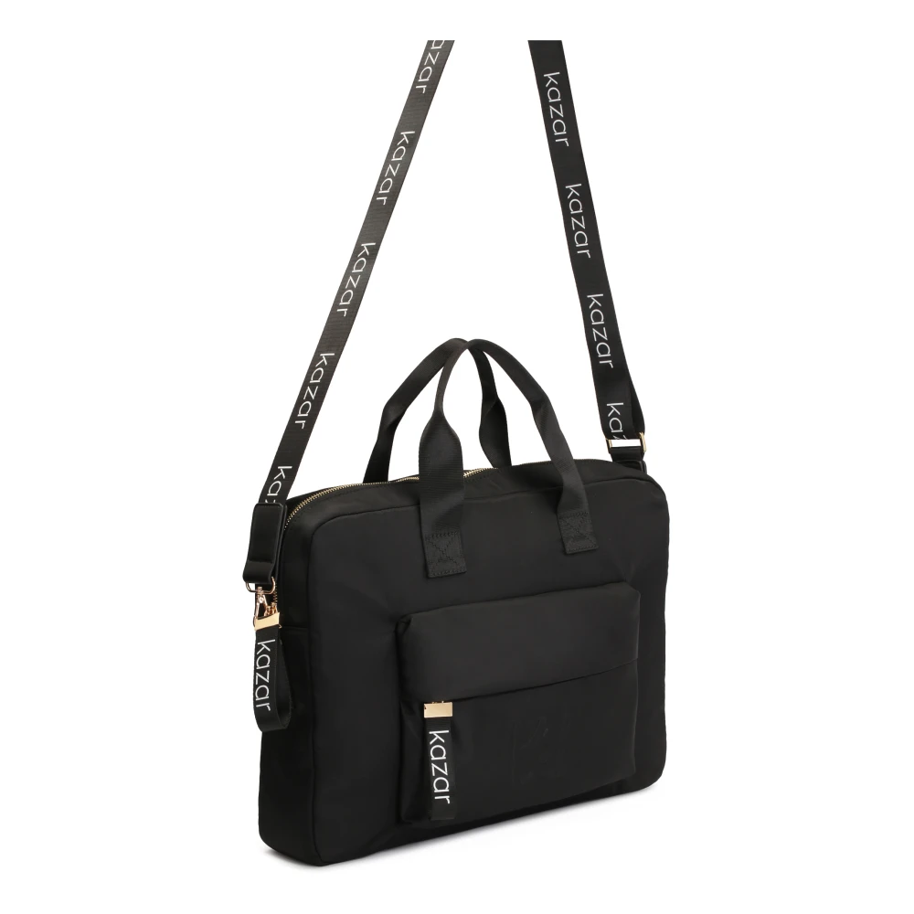 Kazar Zwarte Textiel Laptoptas met Handvatten Black Dames