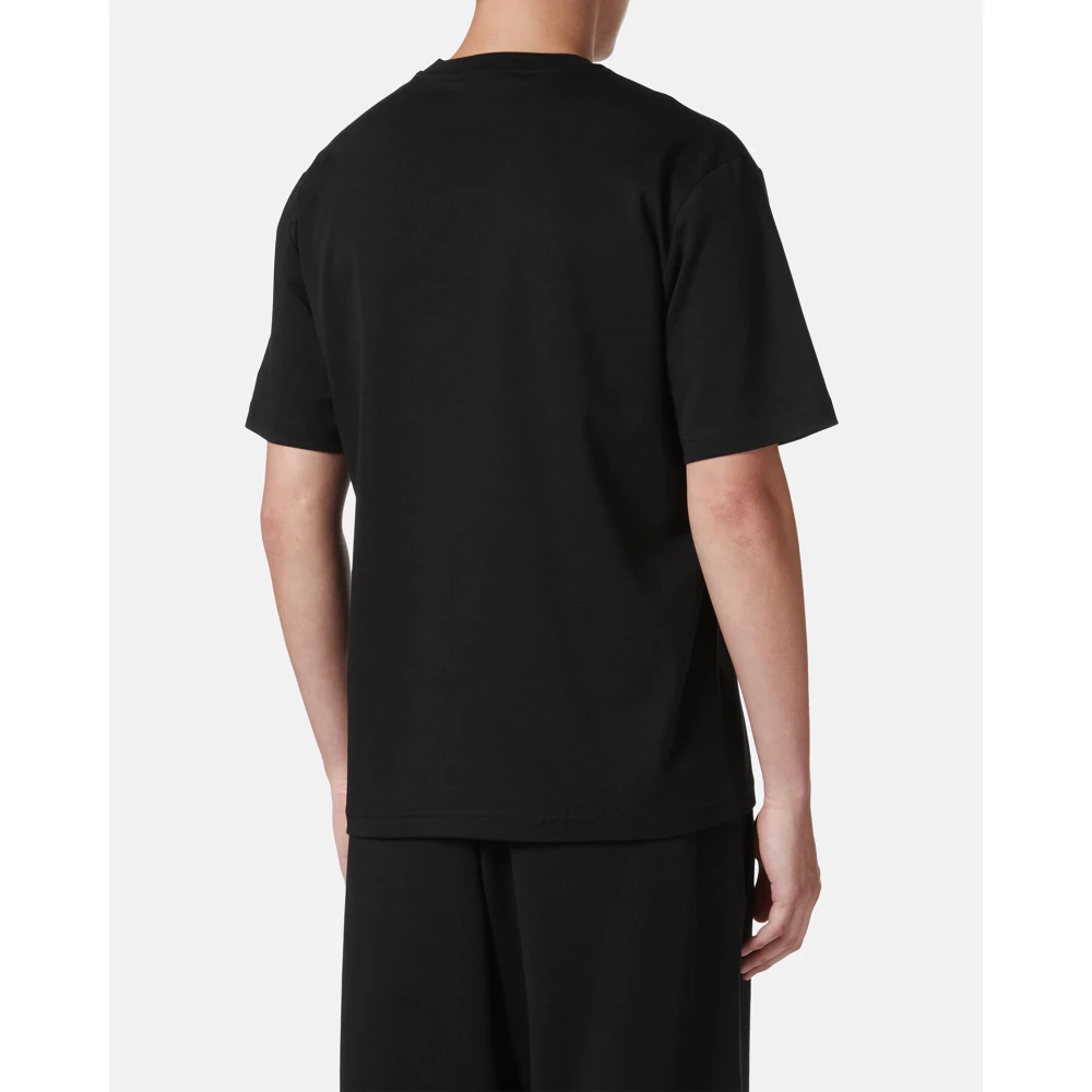 Iceberg Zwarte regular fit T-shirt van GOTS-gecertificeerde interlock stof Black Heren
