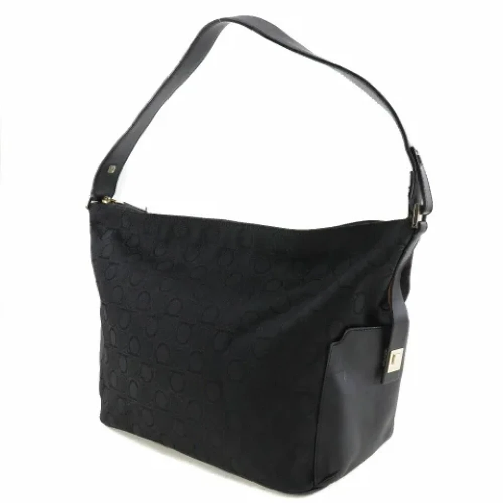Salvatore Ferragamo Pre-owned Fabric shoulder-bags Black Dames
