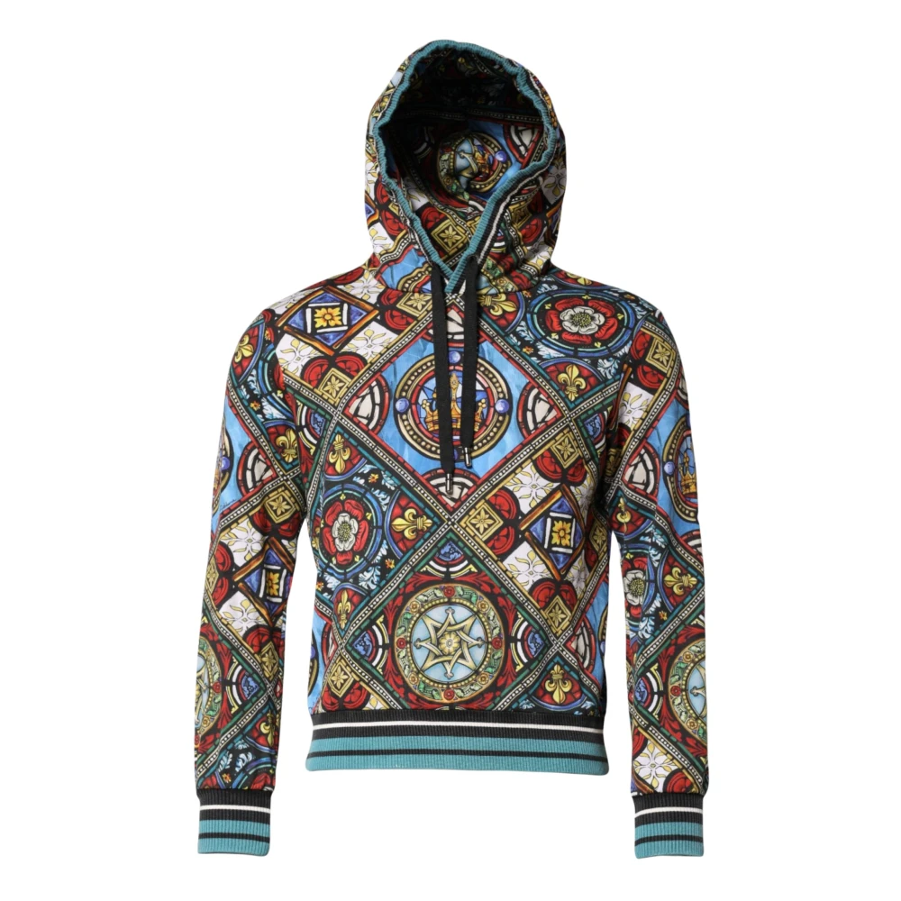 Dolce & Gabbana Multicolor Printed Hooded Sweatshirt Sweater - IT44 | XS - Image 2