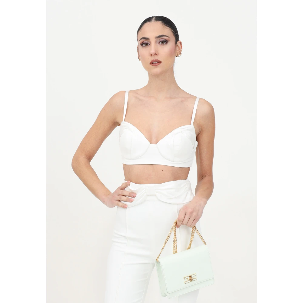 Elisabetta Franchi Ivoor Bustier Top Elegant Damesmode Beige Dames