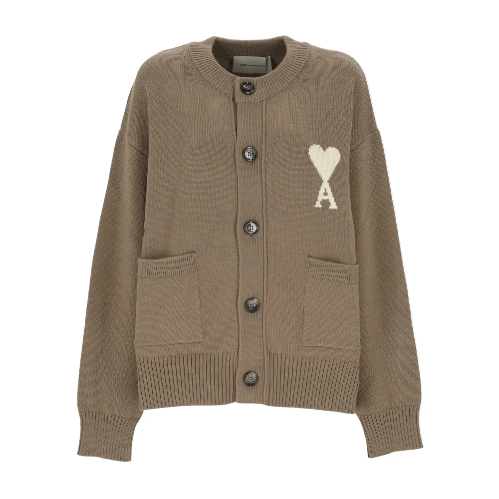 Ami Paris Men's Beige Adc Cardigan