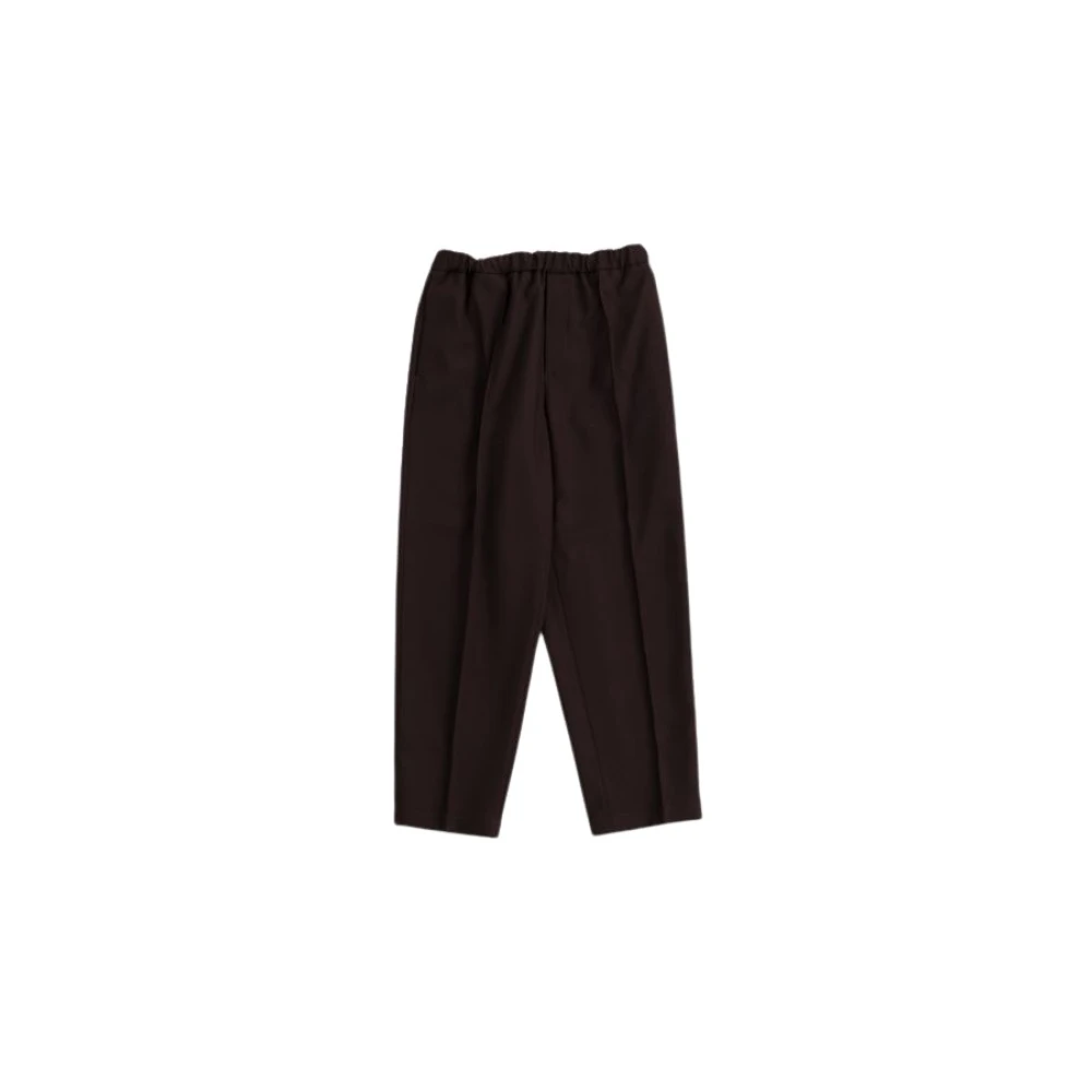 Jil Sander Burgundy Casual Cropped Broek Elastische Taille Brown Heren