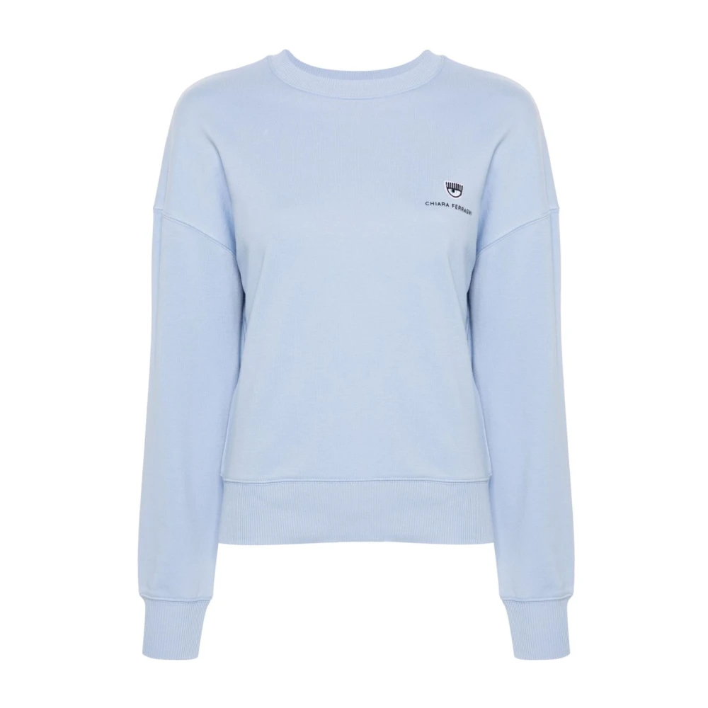 Chiara Ferragni Collection Blauwe Sweaters met 317 Logo Classic Blue Dames