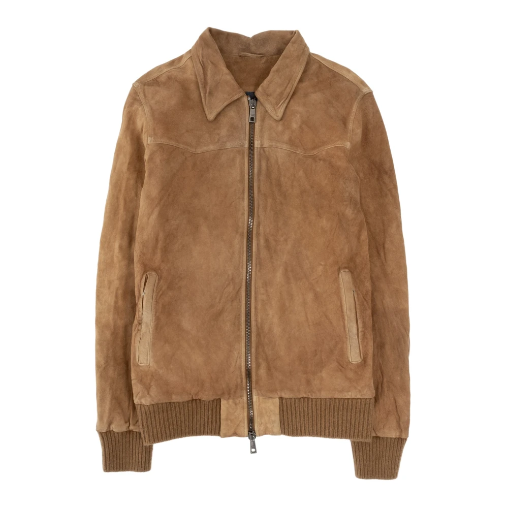 Giorgio Brato Vintage Gewassen Leren Jas Brown Heren