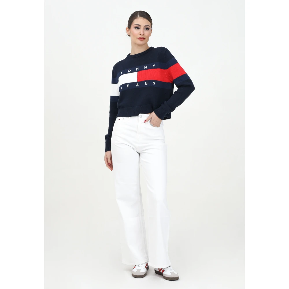 Tommy Jeans Witte Denim Jeans Wijde Pijp White Dames