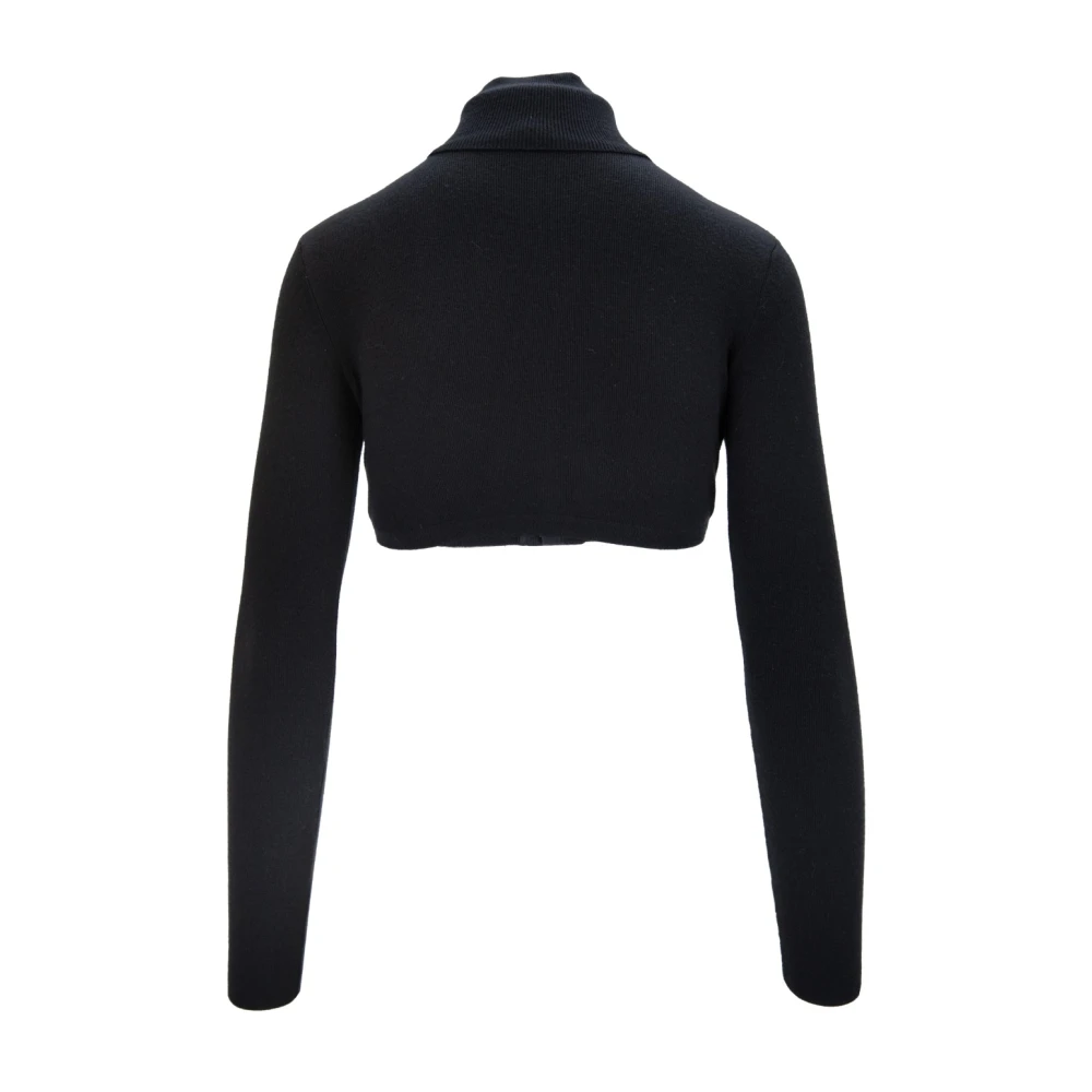 Elisabetta Franchi Hoge Hals Korte Trui Black Dames