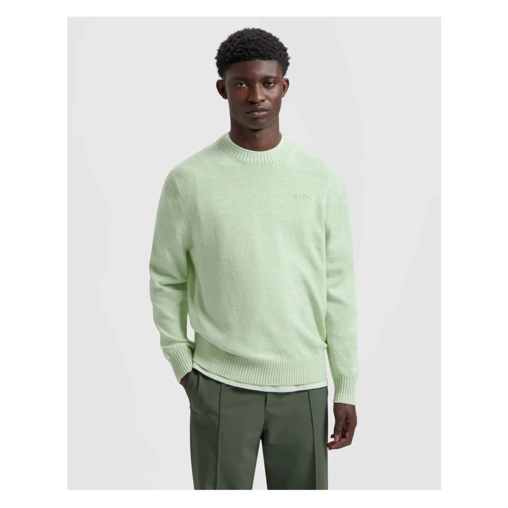 Olaf Hussein Essential Knit Trui Lichtgroen Green Heren