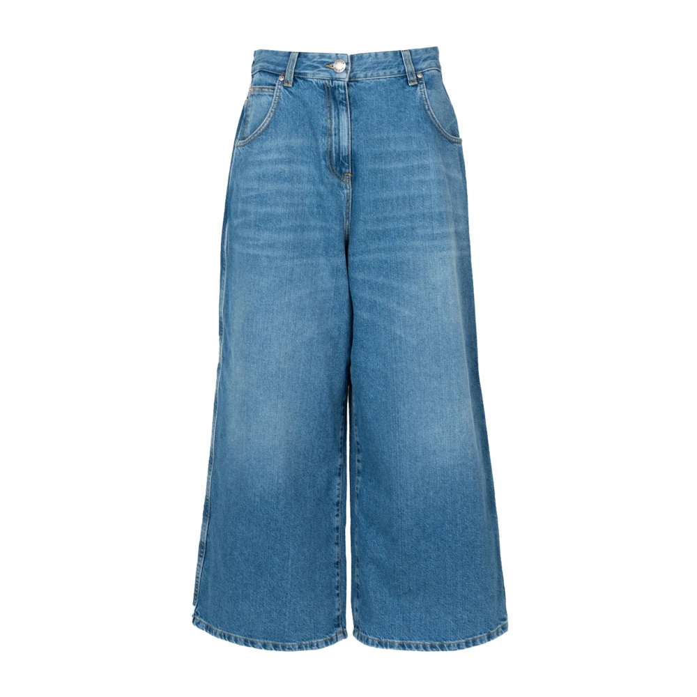 Pinko Wijde Pijp Jeans Moderne Stijl Blue Dames