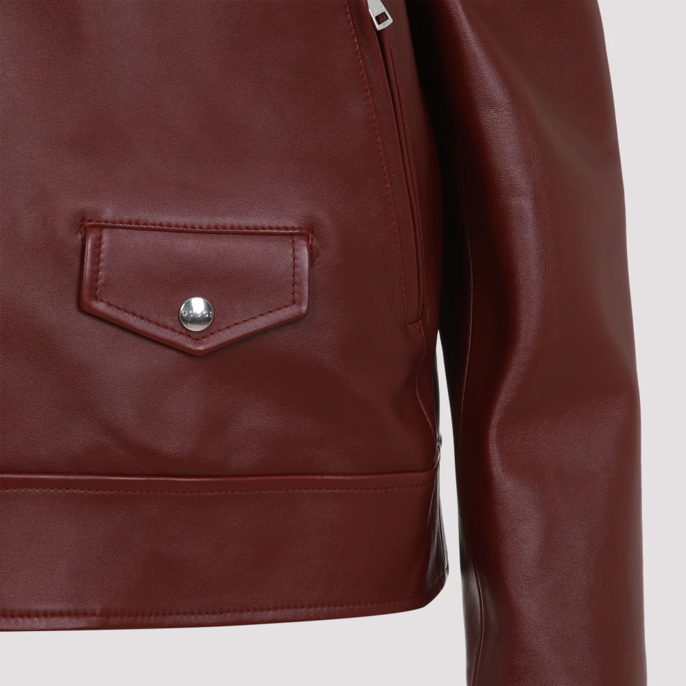 Gucci Biker Leren Jas Red Dames