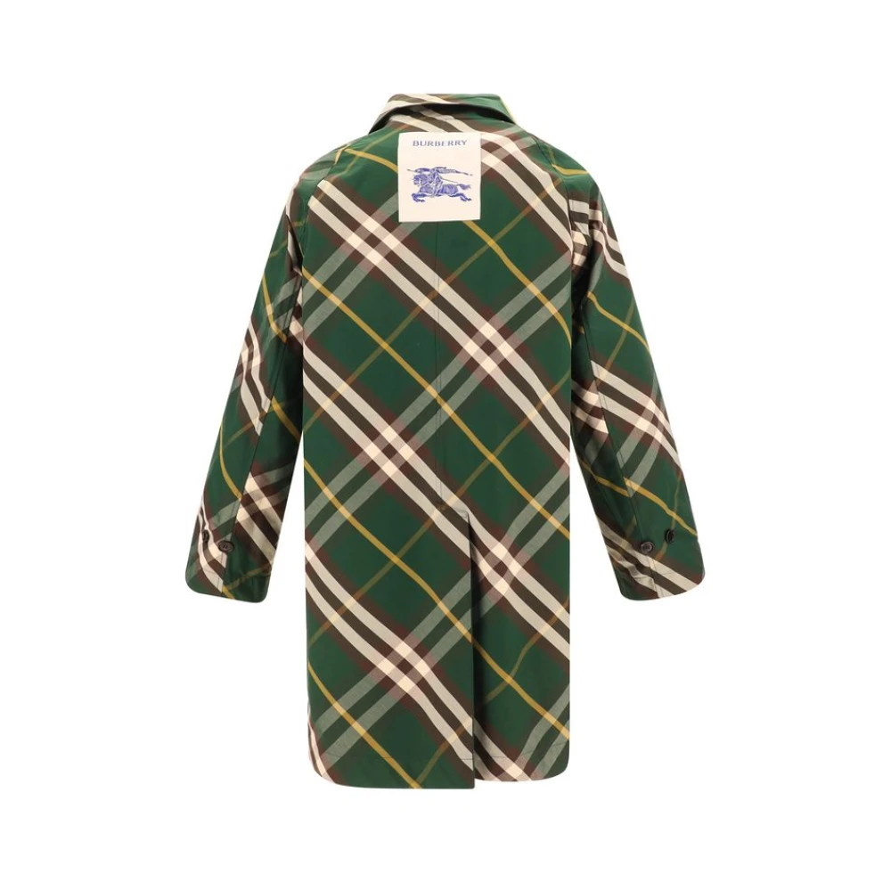 Burberry Dubbelbreasted geruite midi-jas Green Heren
