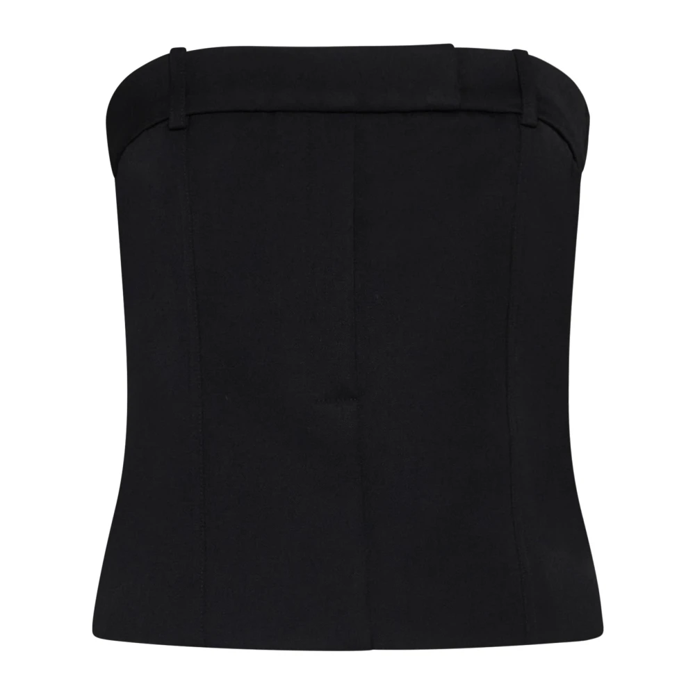 Róhe Zwarte Corsetstijl Strapless Top Black Dames