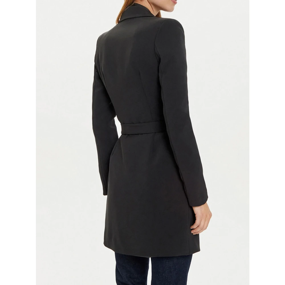 Guess Zwarte Belted Leonie Blazer Jas Black Dames