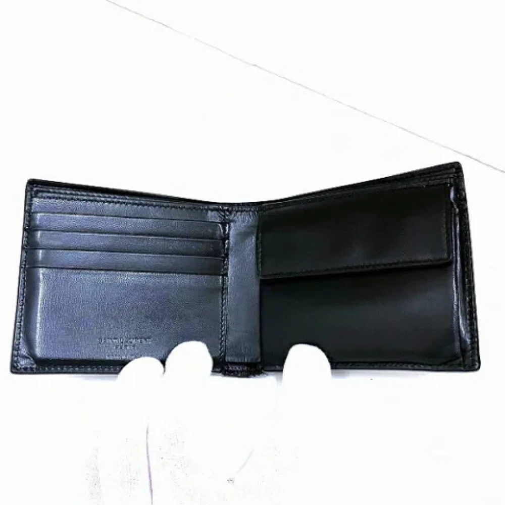 Saint Laurent Vintage Pre-owned Leather wallets Black Heren