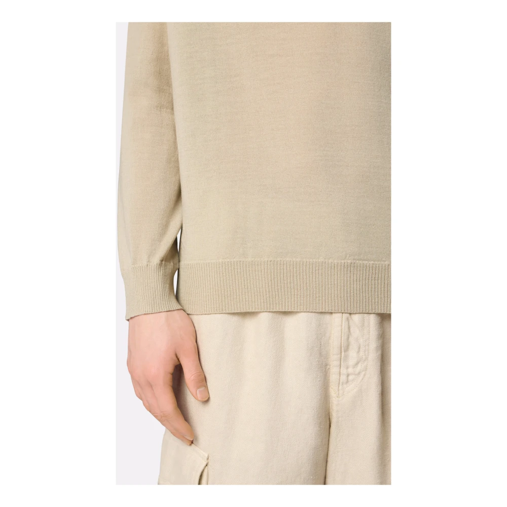 Stone Island Beige Crew Neck Wool Sweater Beige Heren