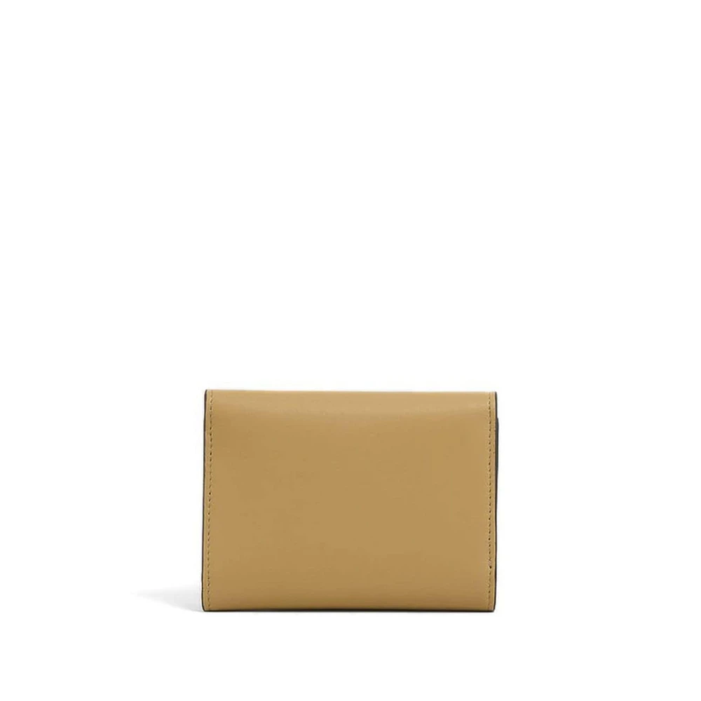Marni Beige Leren Portemonnee Drievoudig Ontwerp Beige Dames