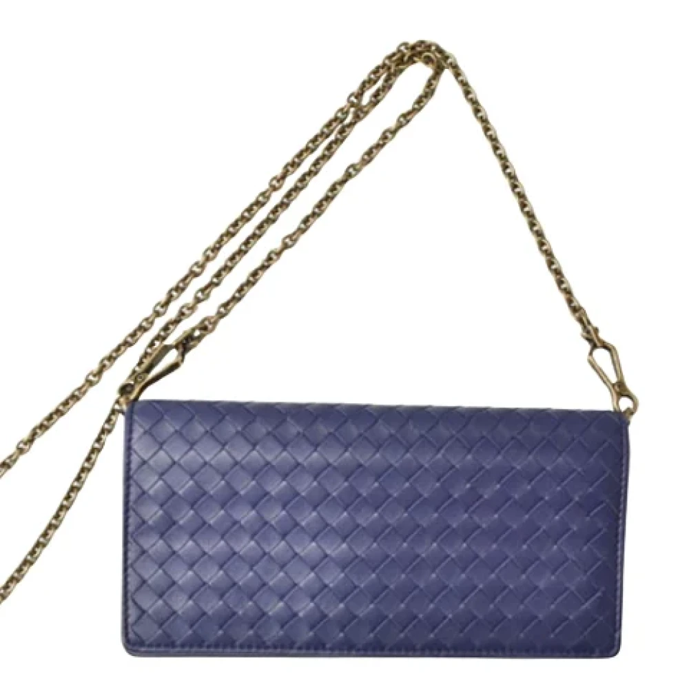 Bottega Veneta Vintage Pre-owned Leather clutches Purple Dames