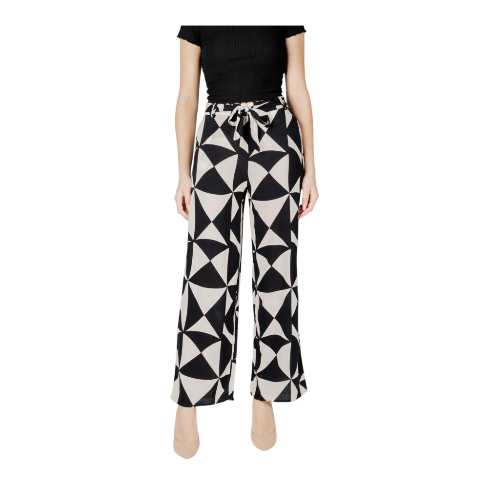 Only Women's Geometric Pattern Wide Leg Trousers