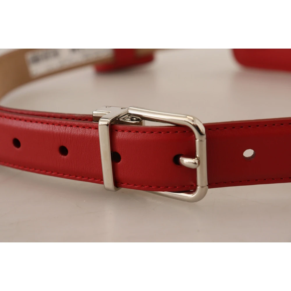 Dolce & Gabbana Rood Leren Riem Airpods Muntportemonnee Red Dames