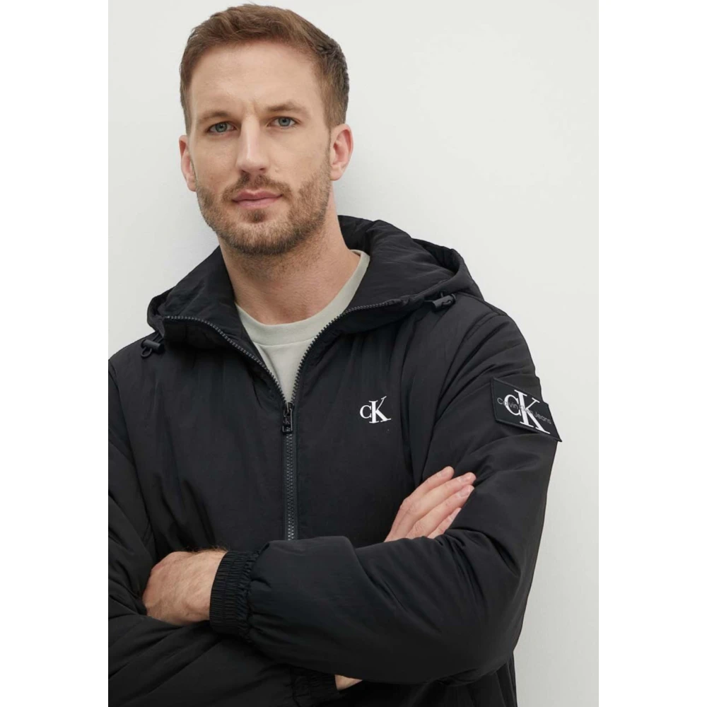 Calvin Klein Jeans Zwarte Gewatteerde Hoodie Harrin Black Heren