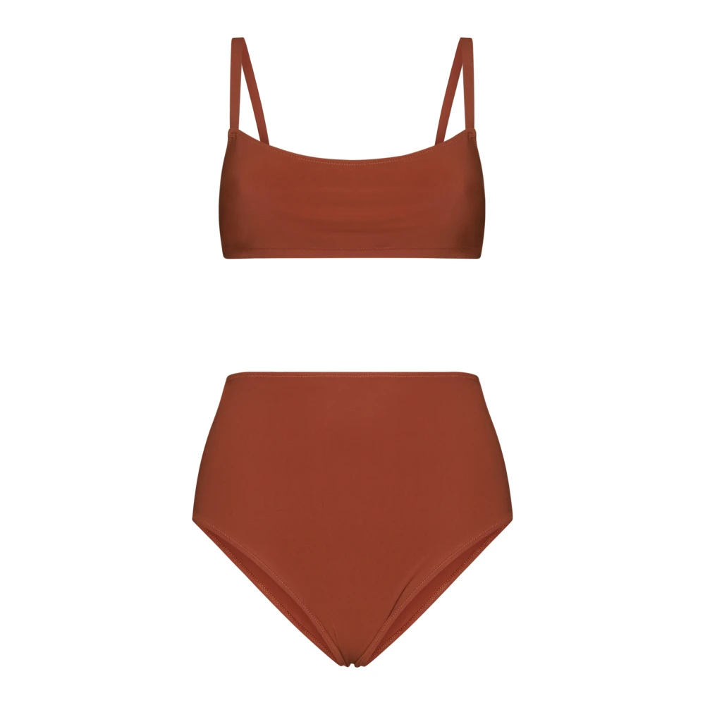 Lido Hoge Taille Bikini Set Brown Dames