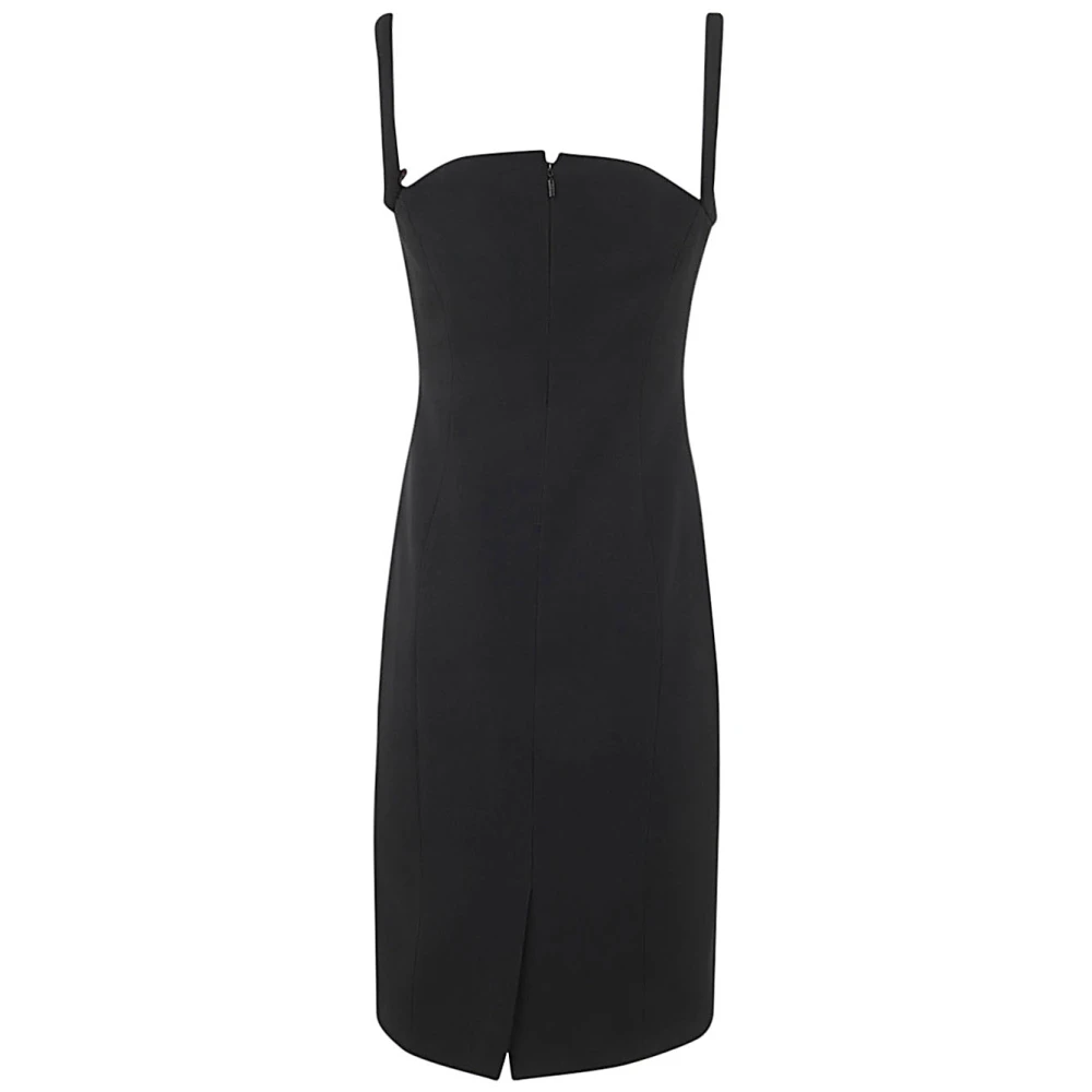 Versace Enver Satijnen Stoffen Jurk Black Dames