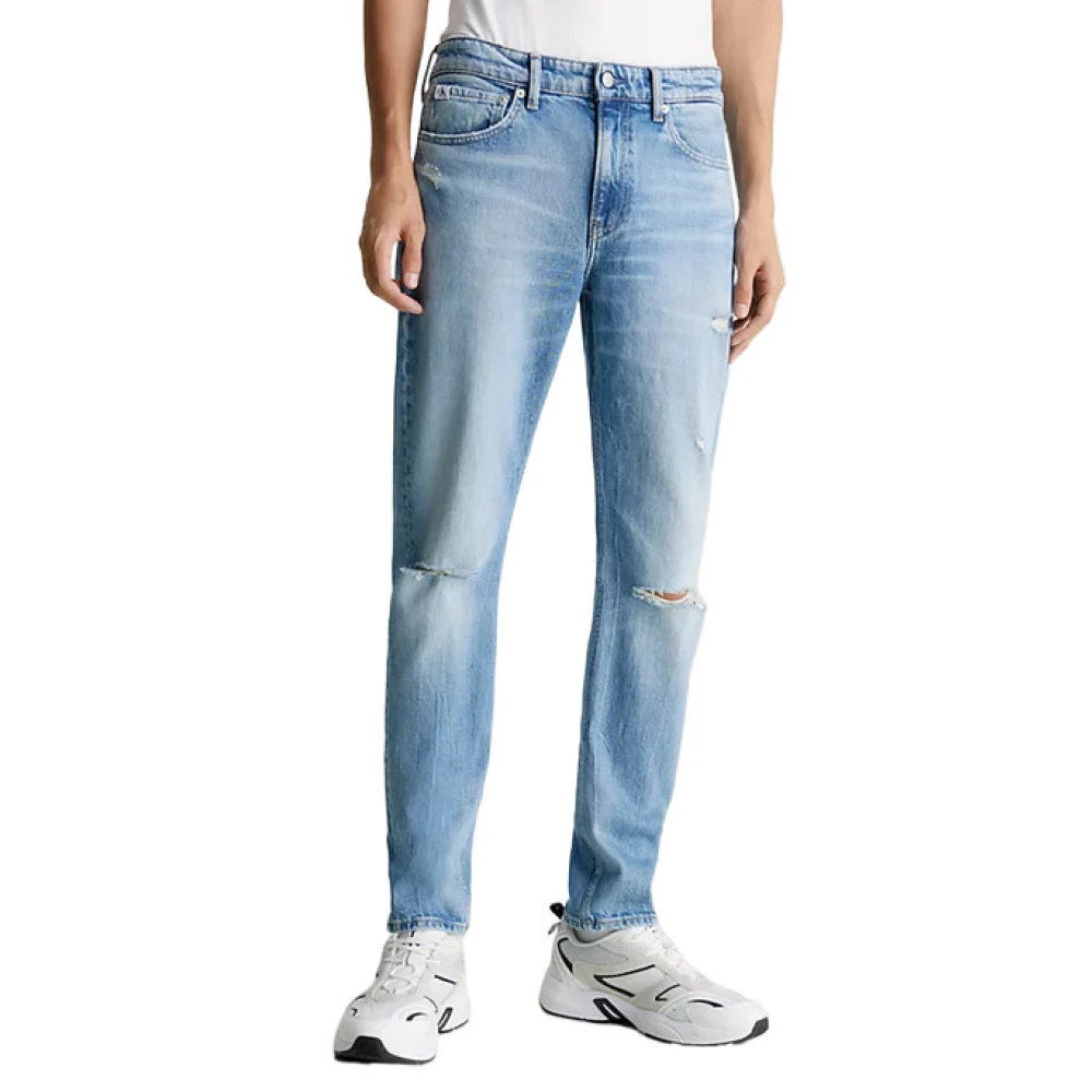 Calvin Klein Jeans Lichtblauwe Ripped Denim Jeans Blue Heren