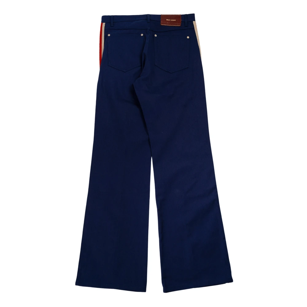 Wales Bonner Blauwe Navy Katoenen Broek Blue Heren