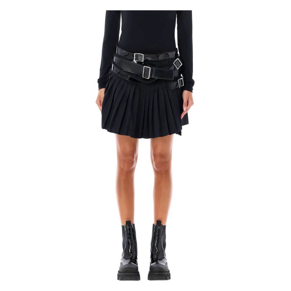 Junya Watanabe Geplooide Minirok Met Riem Black Dames