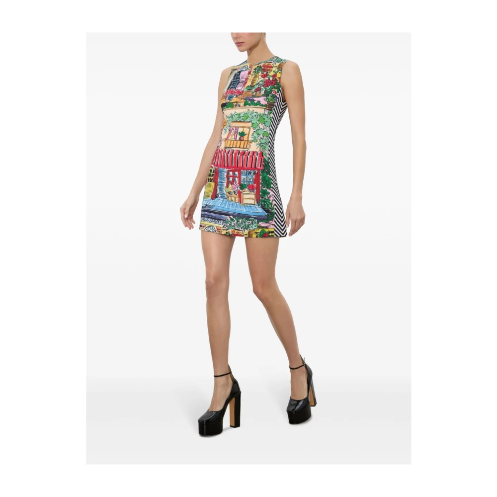 alice + olivia Metallic Draad Voorstrik Flare Jurk Multicolor Dames