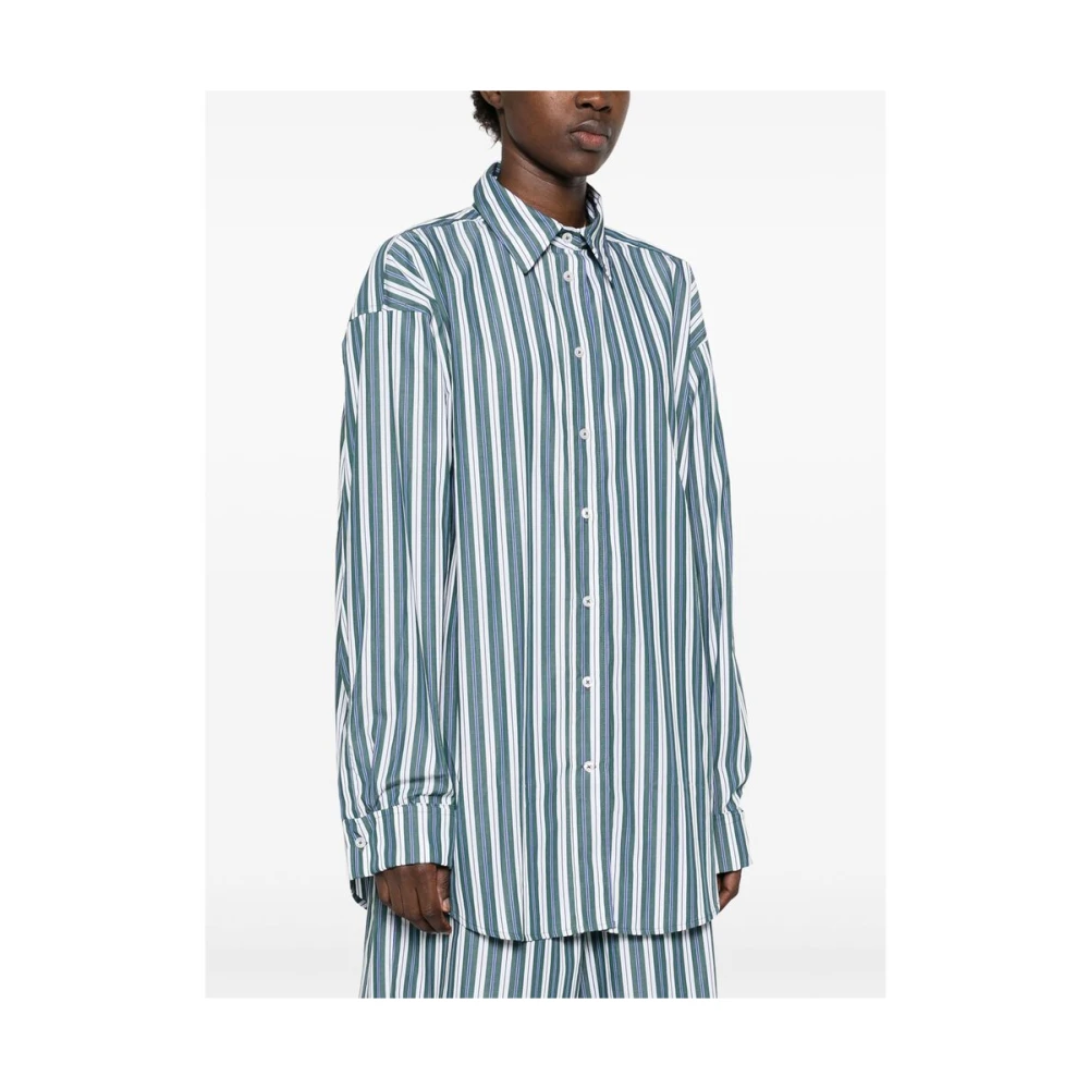 Remain Birger Christensen Donkergroene Button-Up Shirt met Box-Pleat Detail Green Dames