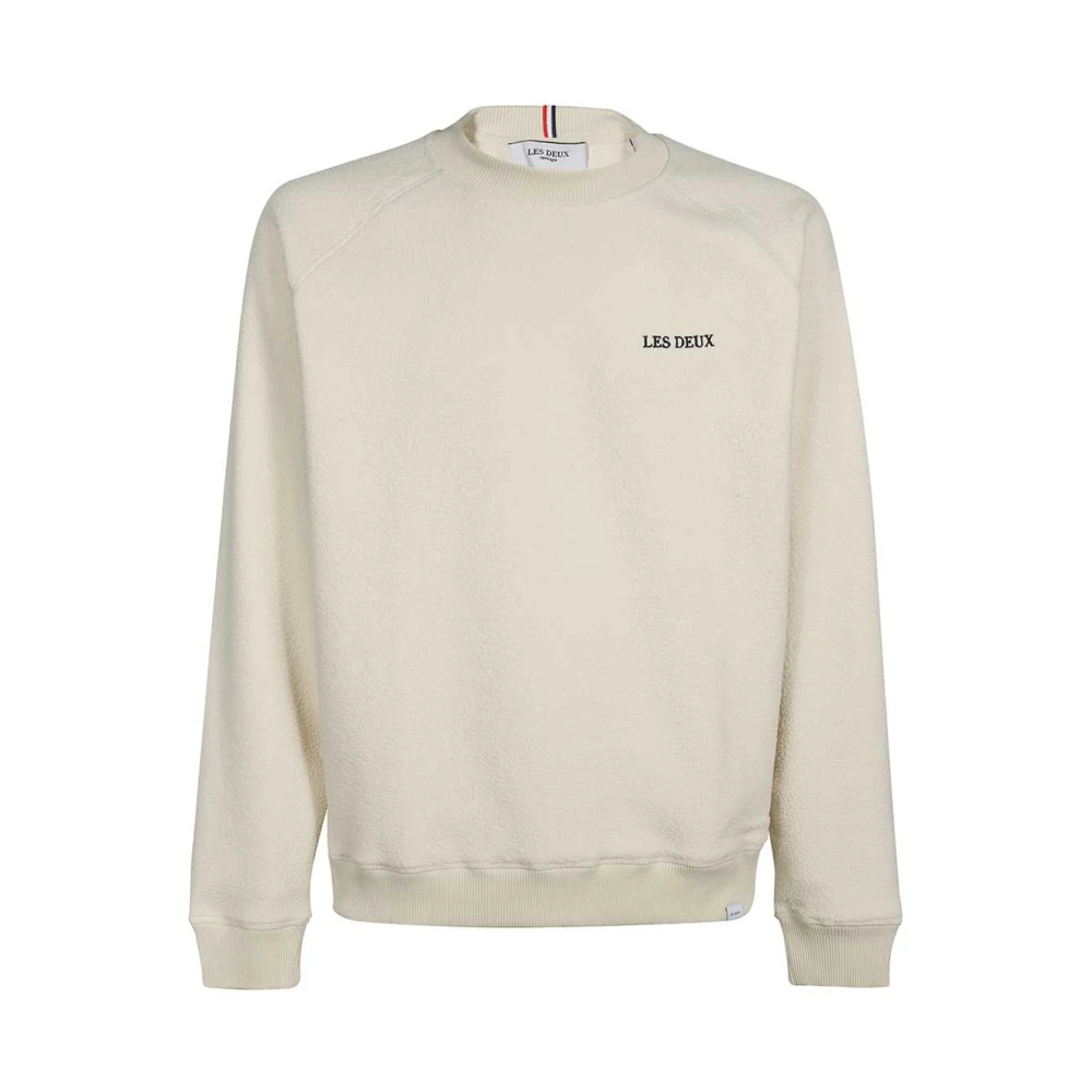 Les Deux Sweatshirt met geborduurd logo en tricolor detail Beige Heren