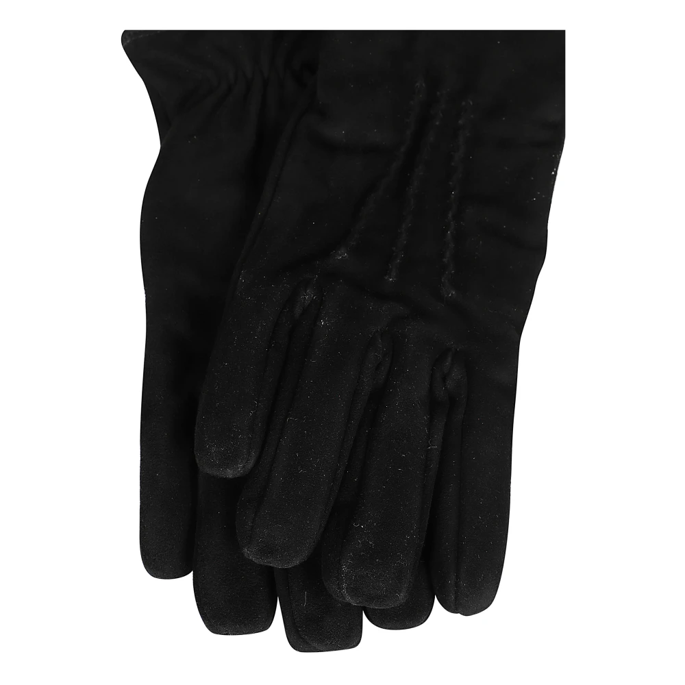 Lardini Suède Handschoenen met Kasjmier Voering Black Heren