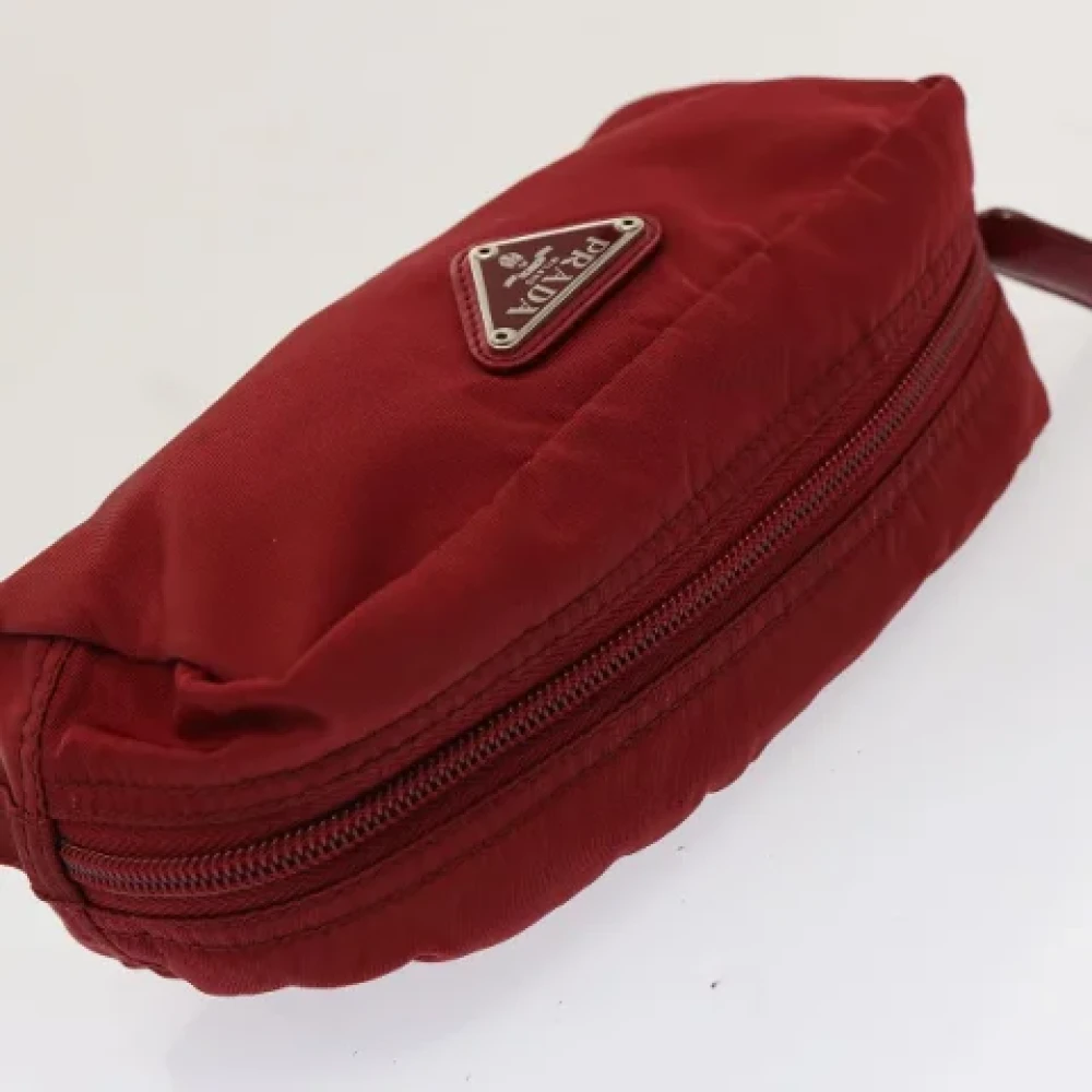 Prada Vintage Pre-owned Nylon pouches Red Dames