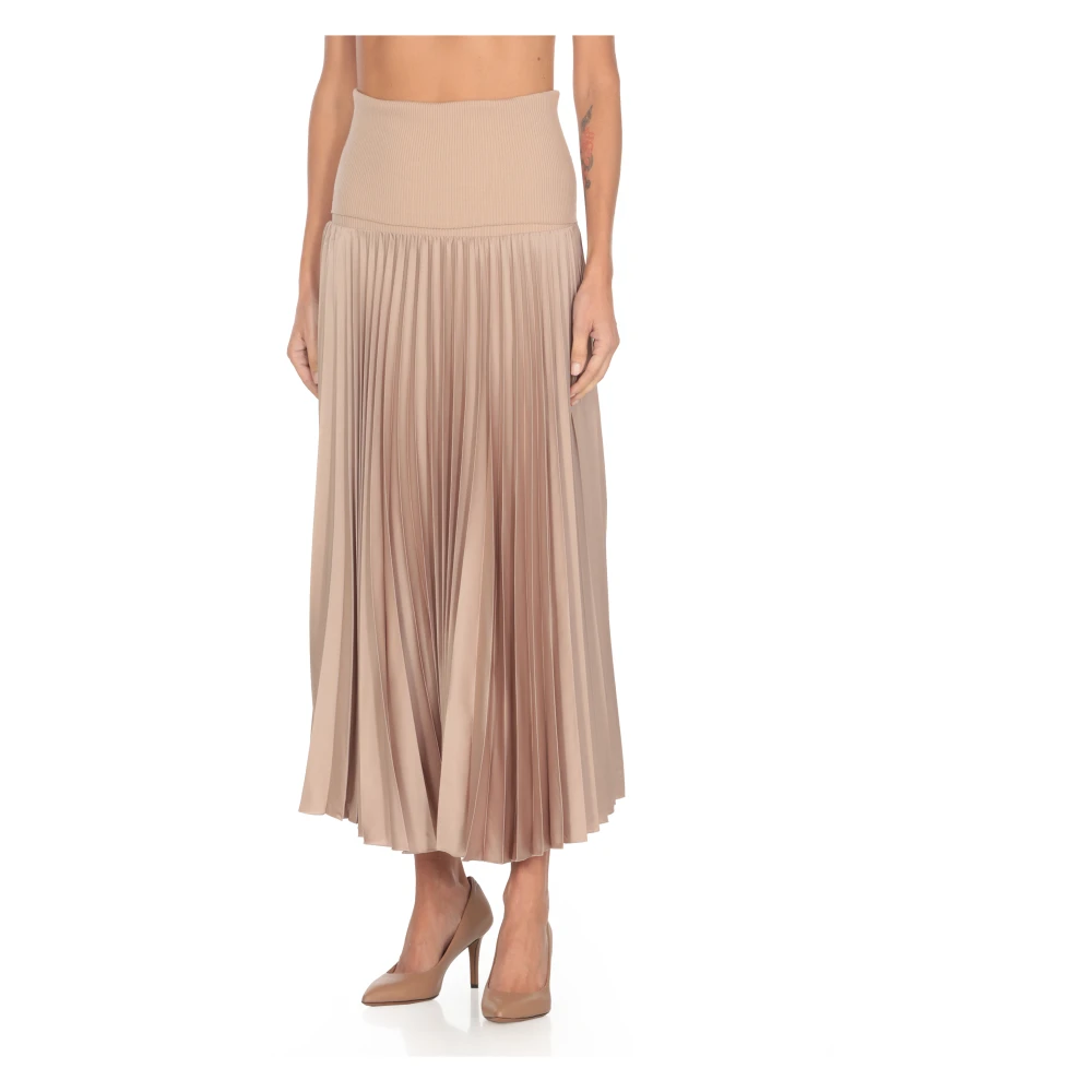 D.Exterior Beige Geplooide Wollen Rok Beige Dames