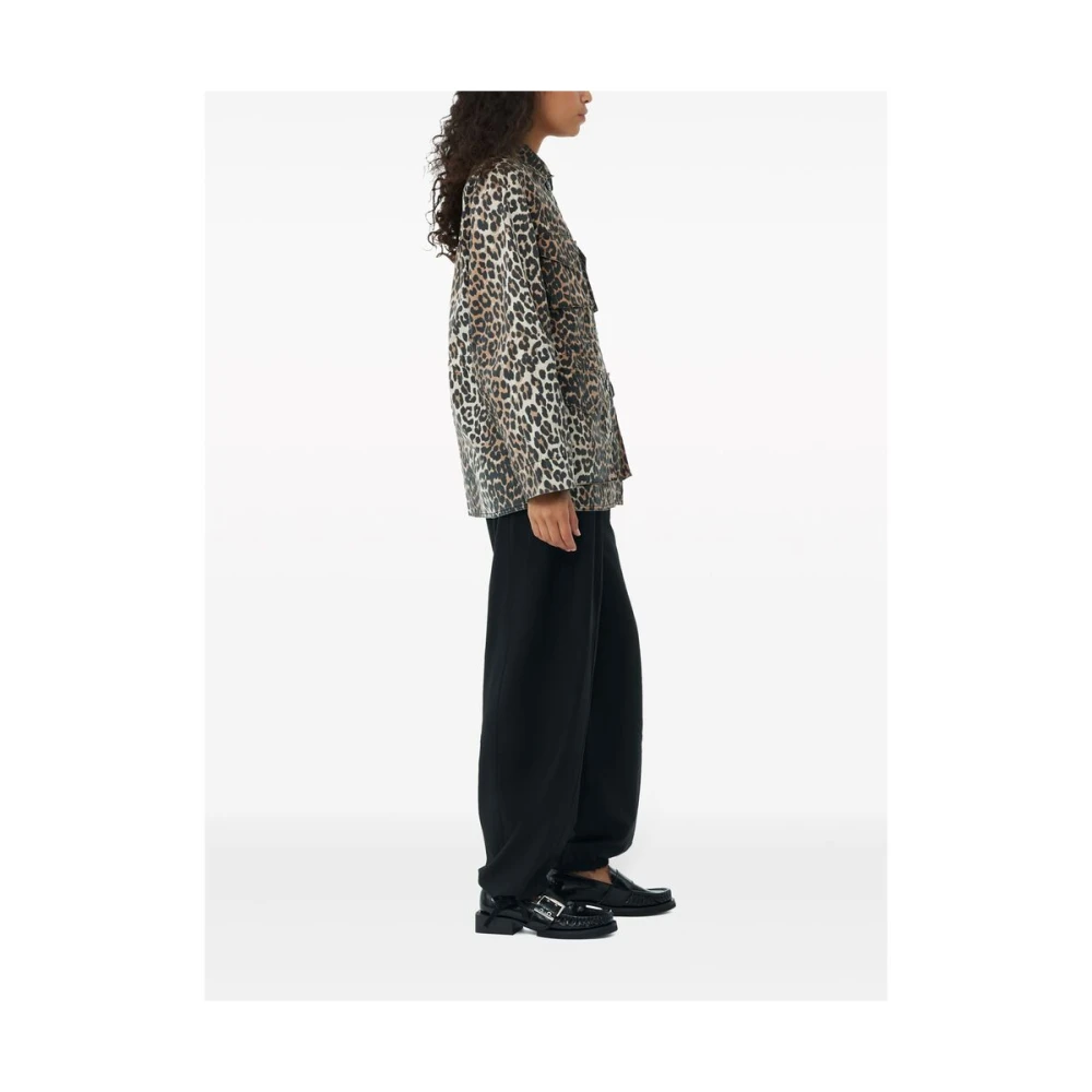 Ganni Luipaardprint Canvas Jas Multicolor Dames